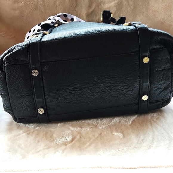 Michael Kors Black Leather Satchel With Gold Hardware - Picture 4 of 7